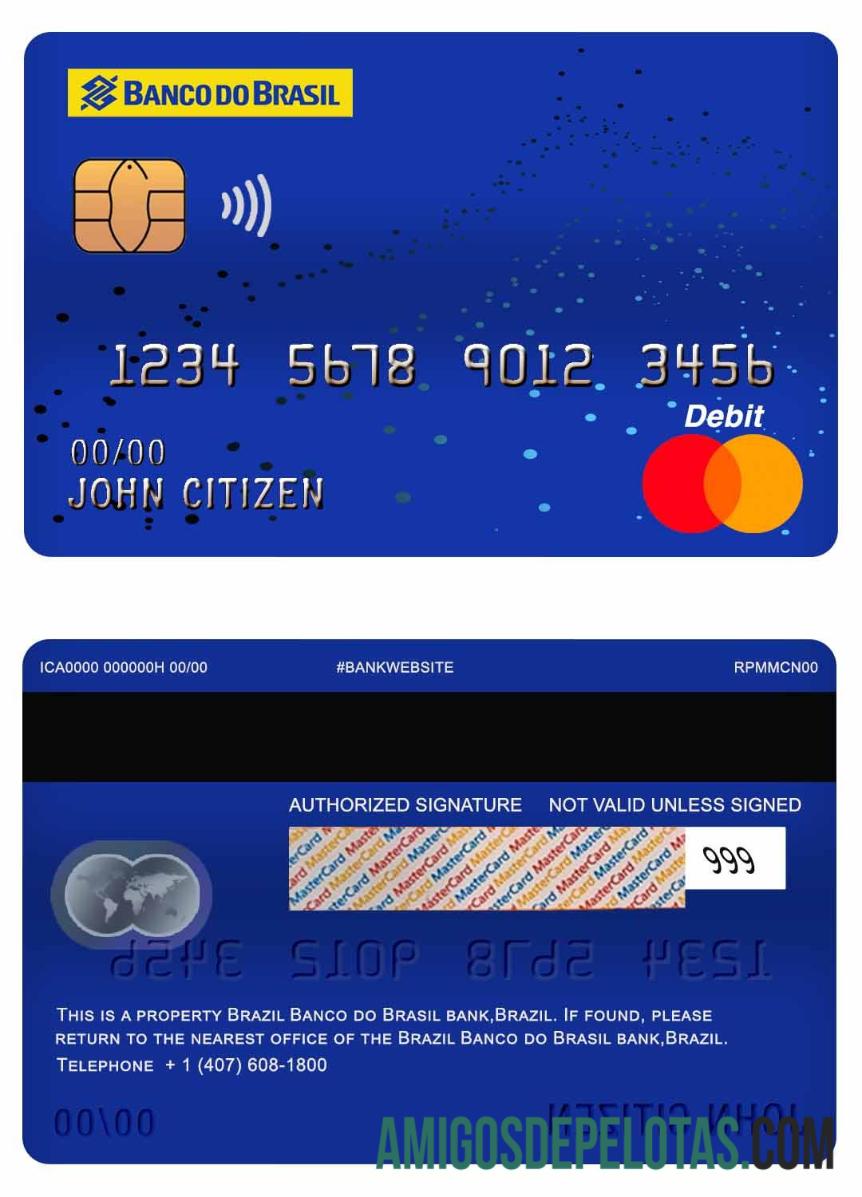 Brazil Banco Do Brasil Bank Master Debit Card baixar para verificação